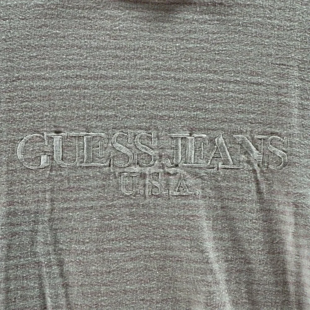 Vintage 90s Guess Shirt Mens Small Pink Stripes Short‎ Sleeve USA Embroidered - Picture 2 of 13